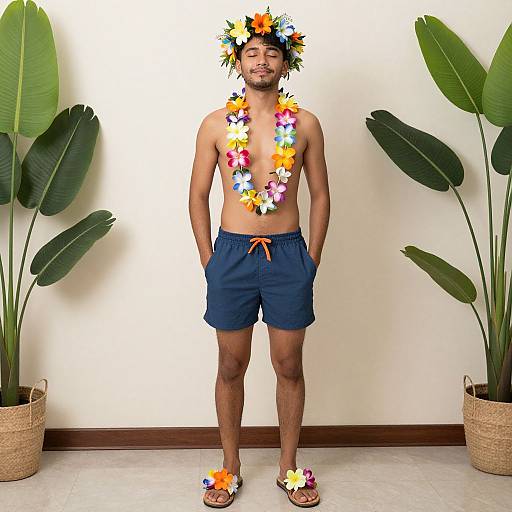 Aloha Costume Party Male Portrait
