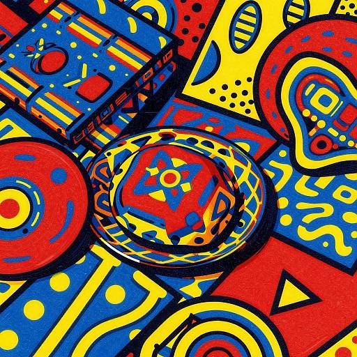 Pop Art Still Life Vivid Colors