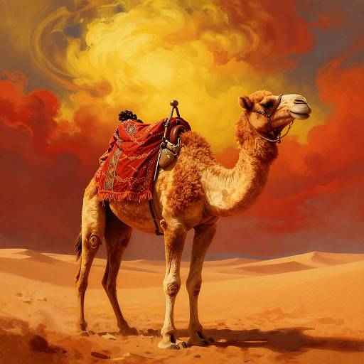 Desert Camel Rider Digital Painting