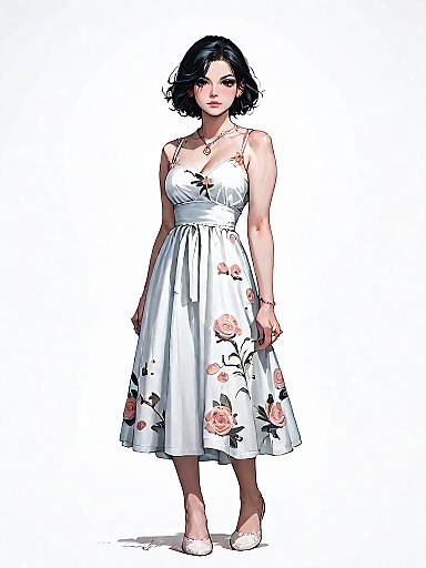 Woman in Floral Sundress