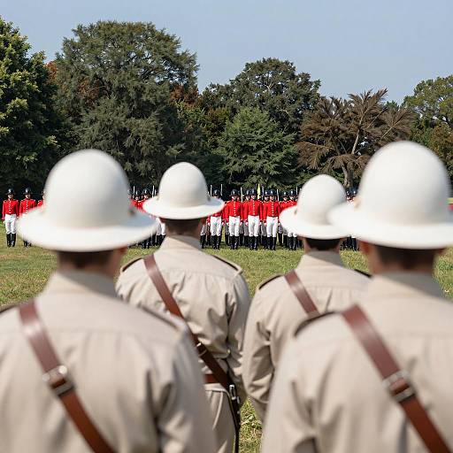 Soldiers in Formation with Tricornes