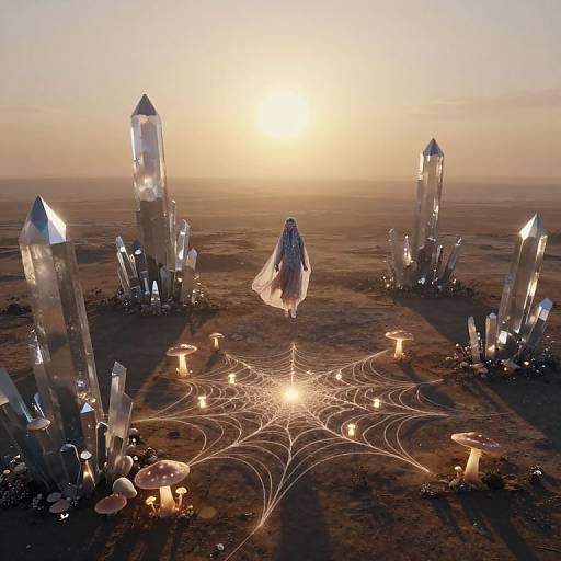 Surreal Alien Landscape with Twin Suns