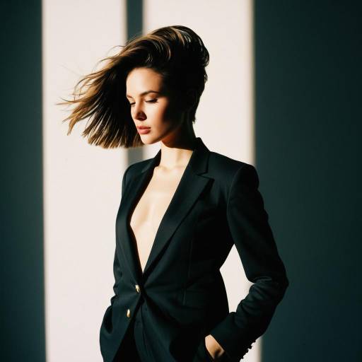 Woman with Shadow Fade Hairstyle in Black Blazer Woman with Shadow Fade Hairstyle in Black Blazer