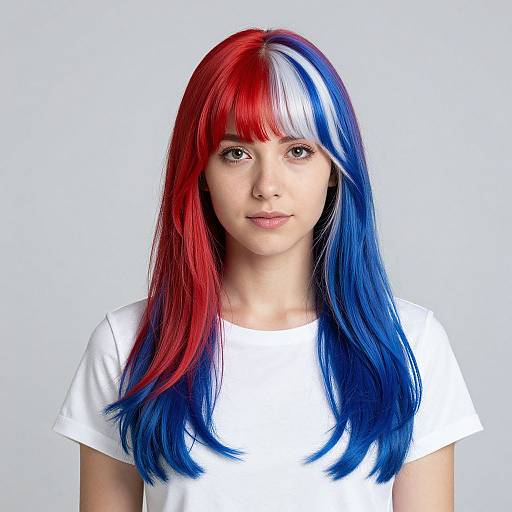 Patriotic Red, White, and Blue Hair