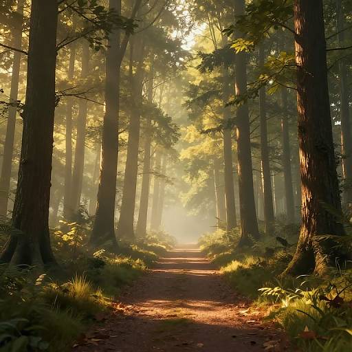 Ethereal 3D Forest Pathway Scene
