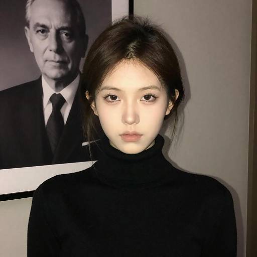 Mysterious Woman in Dimly Lit Room