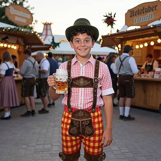 Friendly Boy in Oktoberfest Costume