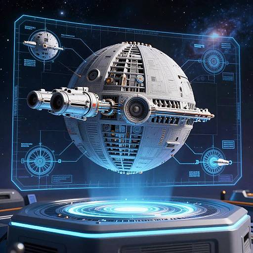 Detailed Death Star Blueprint Illustration