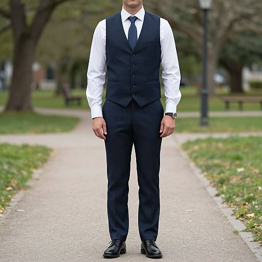 Man in Gilet Vest in Park