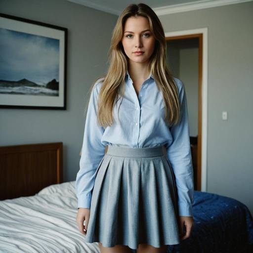 Realistic Bedroom Outfit Portrait of a Girl