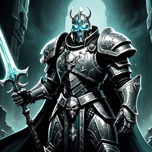 Dark Fantasy Armored Warrior with Glowing Sword