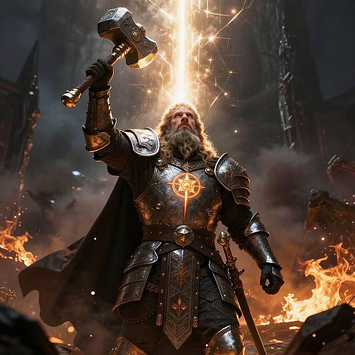 Stoic Dwarf Paladin with Divine Hammer