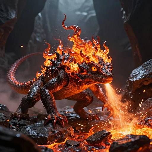 Ember-Lizard in Molten Canyon Action