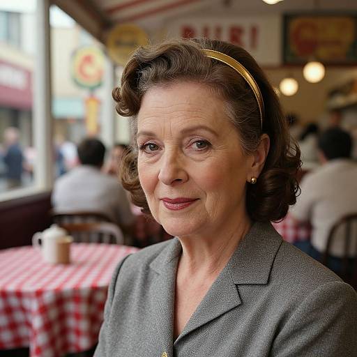 1940s Vintage Portrait in Café