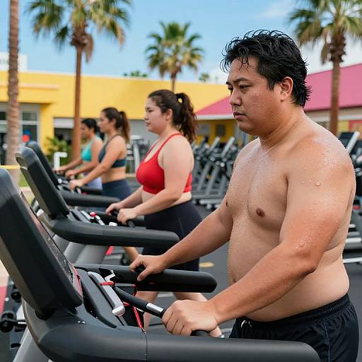 Ukiyo-E Style Fitness Scene