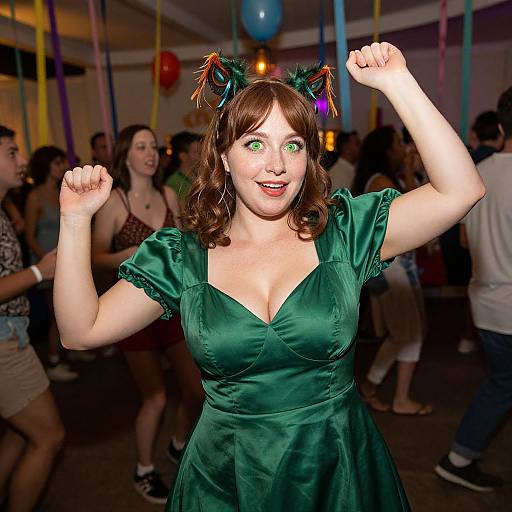 Playful Costume Party Dance Scene