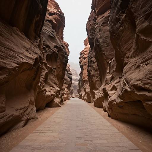 Endless Stone Pathway Through Canyon