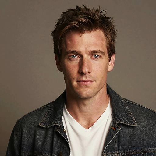 Casual Young Man in Denim Jacket