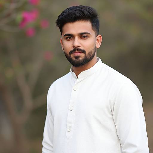 Realistic Groom in Sherwani Outdoors