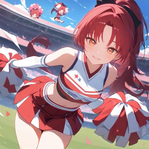 Cheerleader Kyoko Sakura in Action