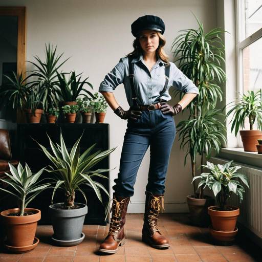 Woman in Stylish Work Clothes Standing Indoors