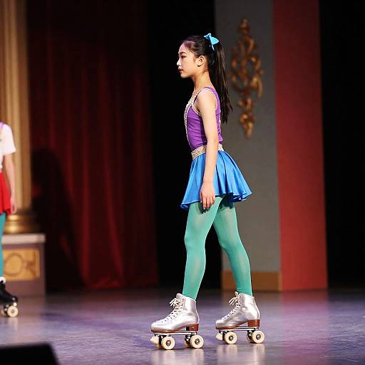 Vibrant Performer on Stage with Spotlight