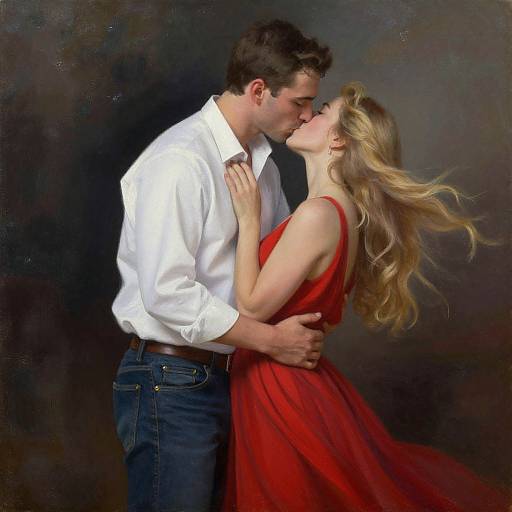 Romantic Embrace Oil Painting