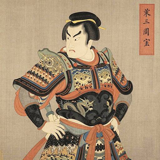 Ancient Warrior Ukiyo-e Portrait