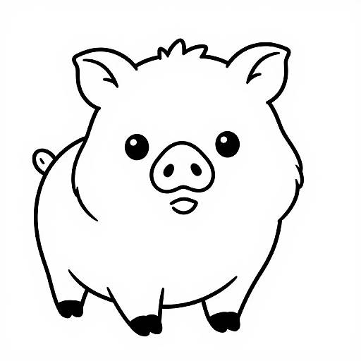 Cute Baby Boar Coloring Page