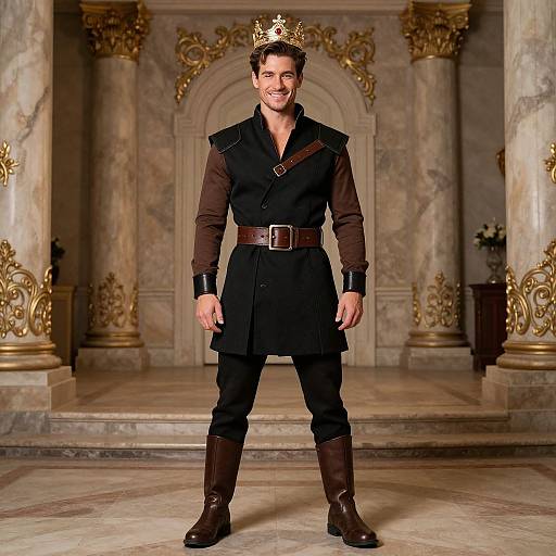 Confident Man with Ornate Crown