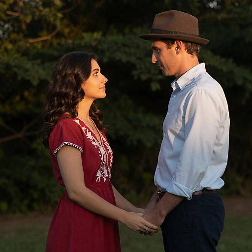 Romantic Sunset Portrait of Couple