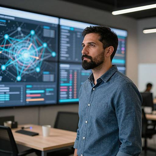 Professional Man in High-Tech Workspace