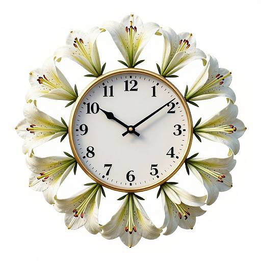 3D Floral Clock with Stargazer Lilies