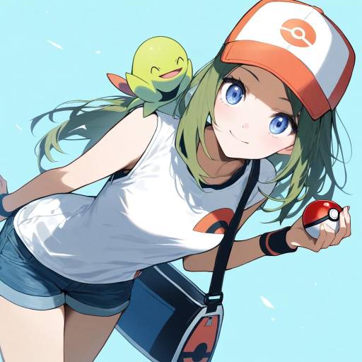 Girl with Pokémon and Baseball Cap