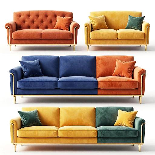 Art Deco Sofas Inspired by Gentileschi