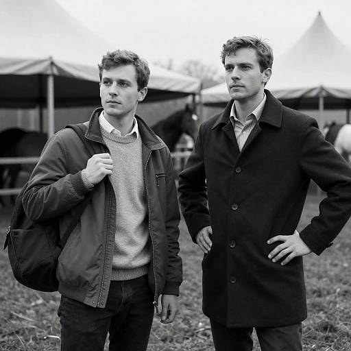 Candid Black and White Outdoor Portrait