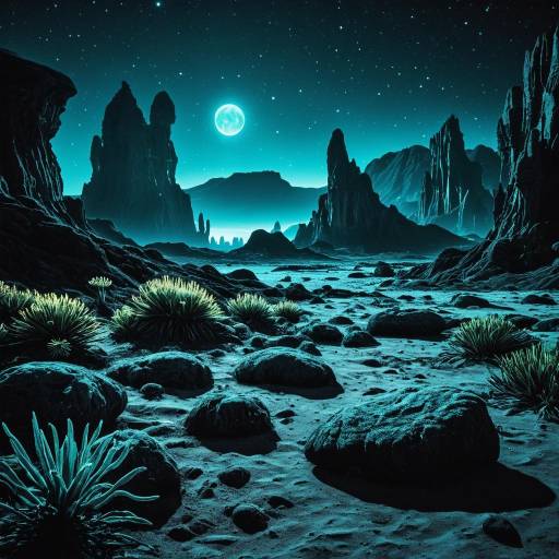Otherworldly Alien Landscape with Bioluminescence