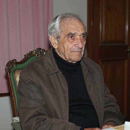 Cozy Indoor Portrait of an Elderly Man