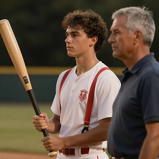 Young Baseball Player and Coach
