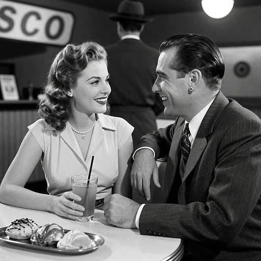 Vintage 1940s Diner Scene Portrait