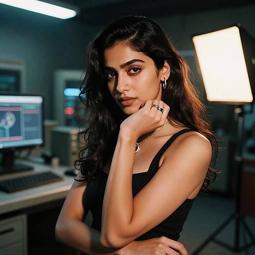 Cyberpunk Hacker in Futuristic Lab