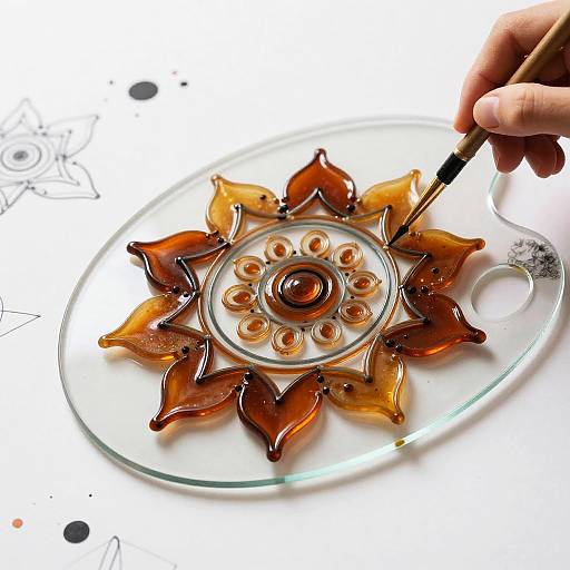 Amber Art Paint on Glass Palette