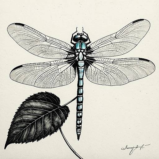 Da Vinci-Style Dragonfly Pencil Study