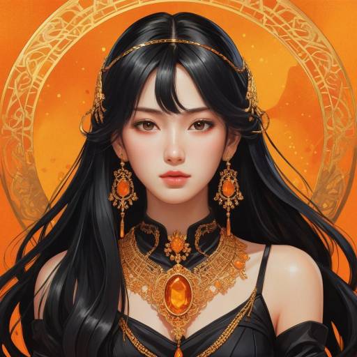 Elegant Anime Portrait of a Young Woman