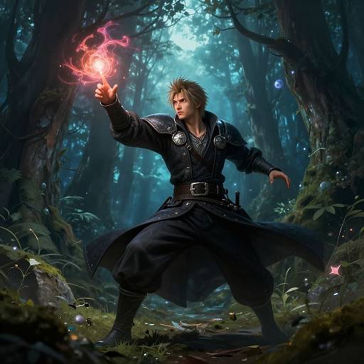 Epic Final Fantasy Mage in Forest