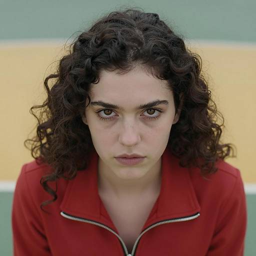 Close-Up Portrait of a Serious Woman