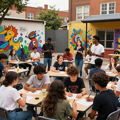 Vibrant Urban Open-Air Classroom