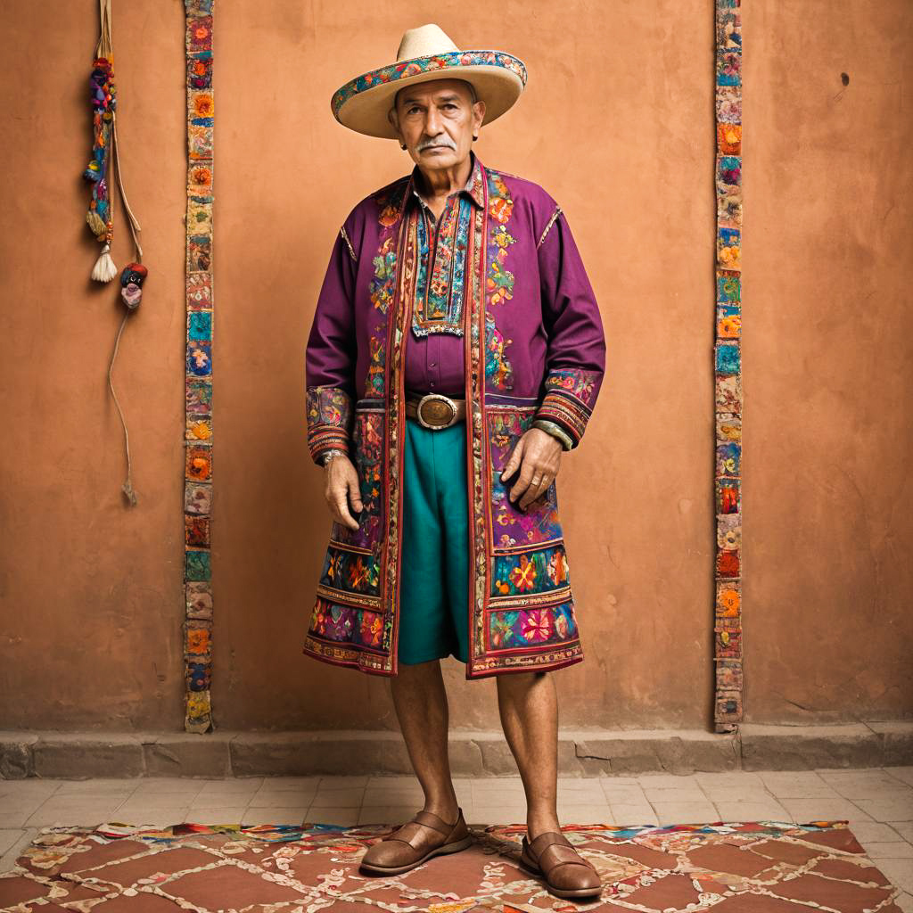 Vibrant Elderly Mexican Man Portrait