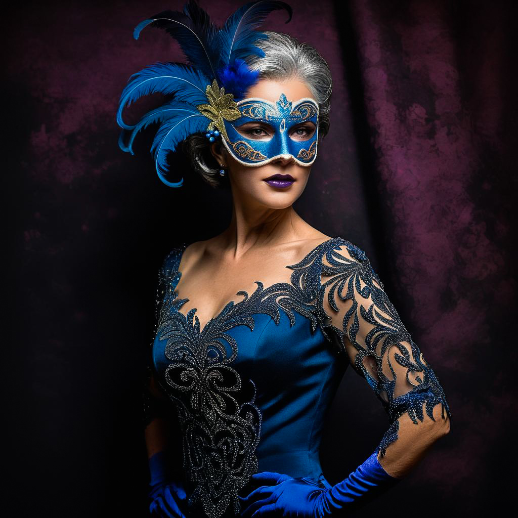 Elegant Mysterious Lady in Masquerade