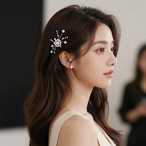 Elegant Woman with Intricate Hairpiece